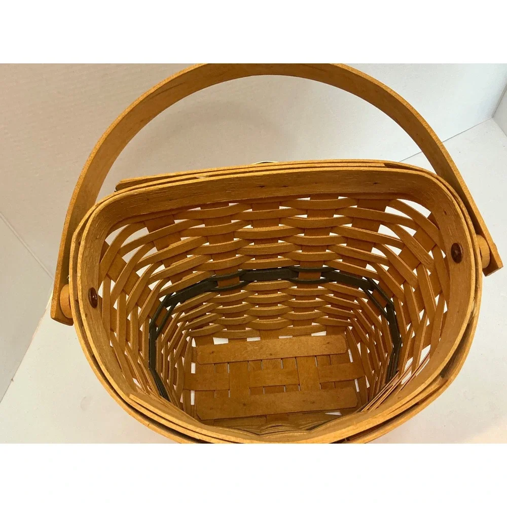 Longaberger Vintage 1998 Christmas Collection Glad Tidings Basket Green Trim
